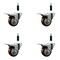 Service Caster 3'' Maroon Poly Swivel 7/8'' Expanding Stem Caster Set Total Lock Brake, 4PK SCC-EXTTL20S314-PPUB-MRN-78-4 - alternate 1